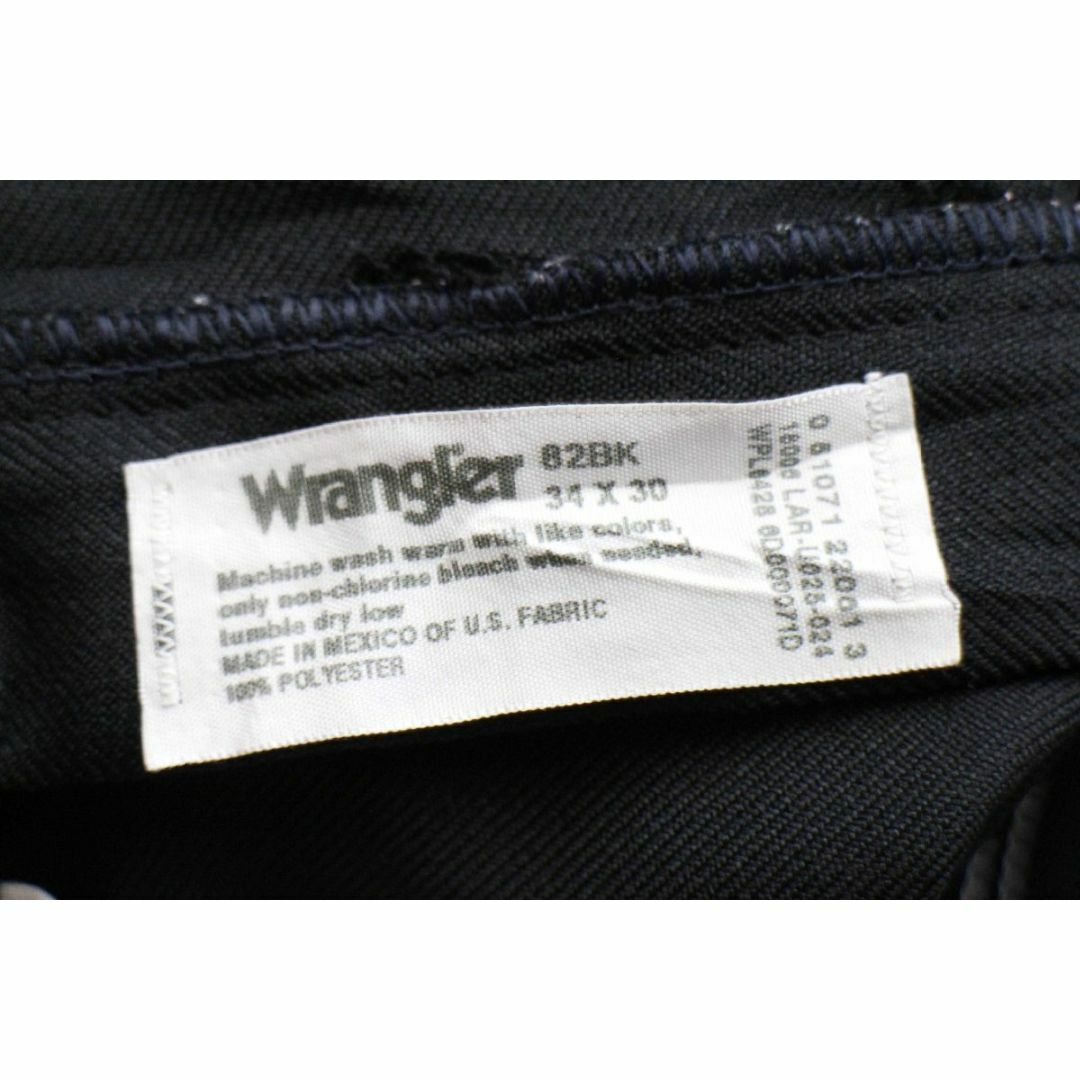 Wrangler(ラングラー)の00s メキシコ製 Wranglerラングラー 82BK ランチャードレスジーンズ ポリエステルパンツ ブラック w34★108 スタプレ オールド フレア メンズのパンツ(スラックス)の商品写真