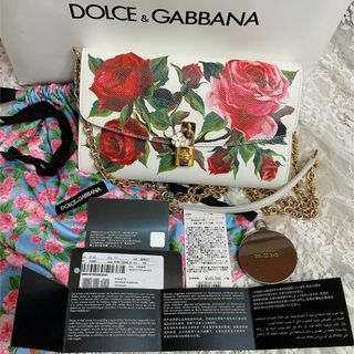 ドルチェアンドガッバーナ(DOLCE&GABBANA)のDOLCE&GABBANA ローズ フラワーロック チェーンショルダーバッグ(ショルダーバッグ)