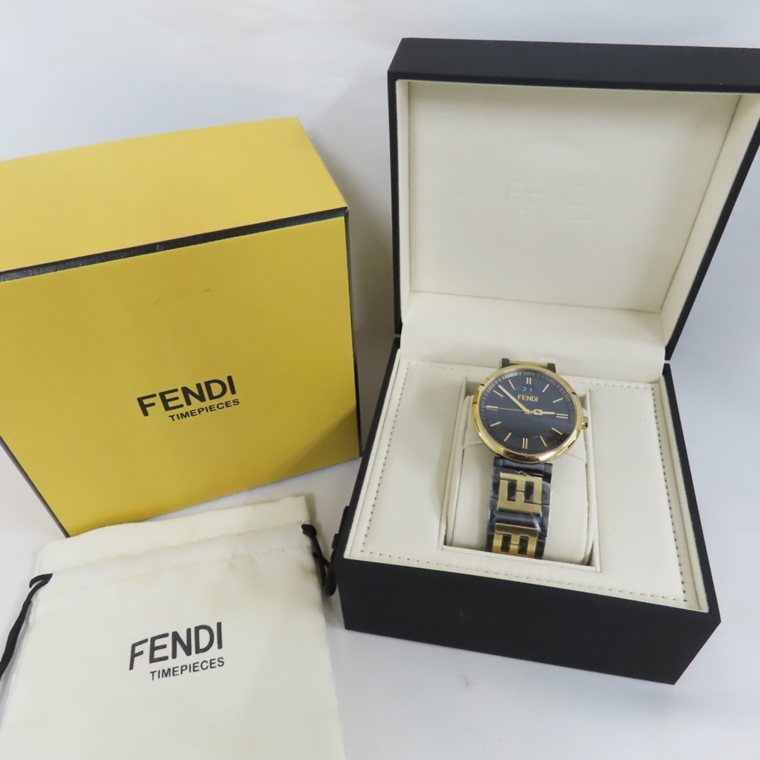 FENDI(フェンディ)のフェンディ 腕時計 SS ブラック/ゴールド色　黒文字盤 メンズ FENDI Ts513251 未使用 メンズの時計(腕時計(アナログ))の商品写真