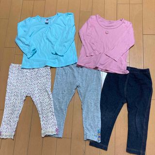 ユニクロ(UNIQLO)の難あり90センチ5枚セット(パンツ/スパッツ)