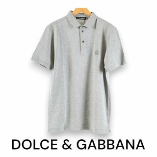 ドルチェアンドガッバーナ(DOLCE&GABBANA)のドルチェ＆ガッバーナ ポロシャツ クラウンロゴ グレー 48(ポロシャツ)