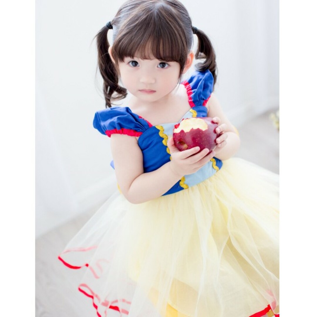 白雪姫ミニドレス♥コスプレ ワンピース　プリンセス　キッズ　子供　お姫様h71 キッズ/ベビー/マタニティのキッズ服女の子用(90cm~)(ワンピース)の商品写真