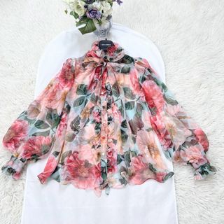 ○購入元極美品✨ D\u0026G ドルチェアンドガッバーナ シルク100 花柄 シフォンブラウス