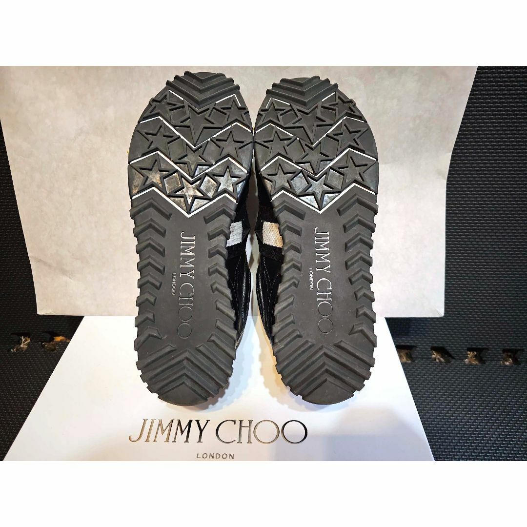 JIMMY CHOO(ジミーチュウ)のJIMMY CHOO 42 レザースニーカー RAFI 黒 26.5cm メンズの靴/シューズ(スニーカー)の商品写真