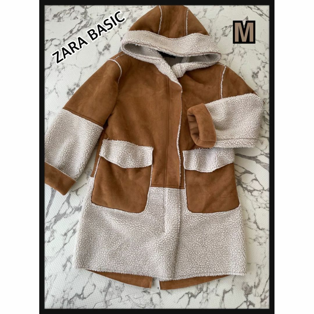 ZARA(ザラ)の値下げ‼︎ZARABASIC ムートンコート　ボア　M レディースのジャケット/アウター(テーラードジャケット)の商品写真