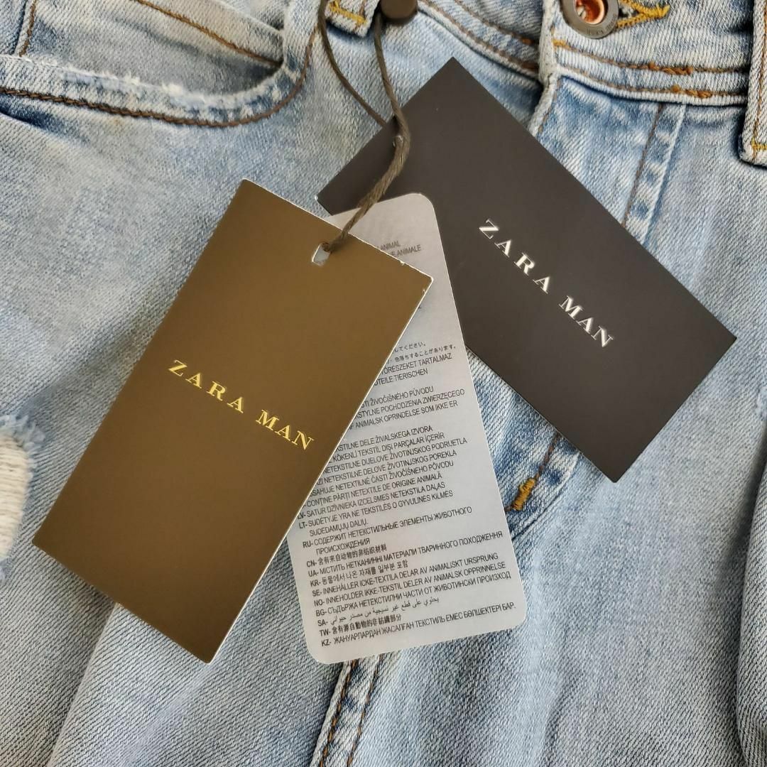 ZARA(ザラ)のZARA MAN ザラマン パンツ デニム ジーンズ ダメージ 【k80】 メンズのパンツ(デニム/ジーンズ)の商品写真