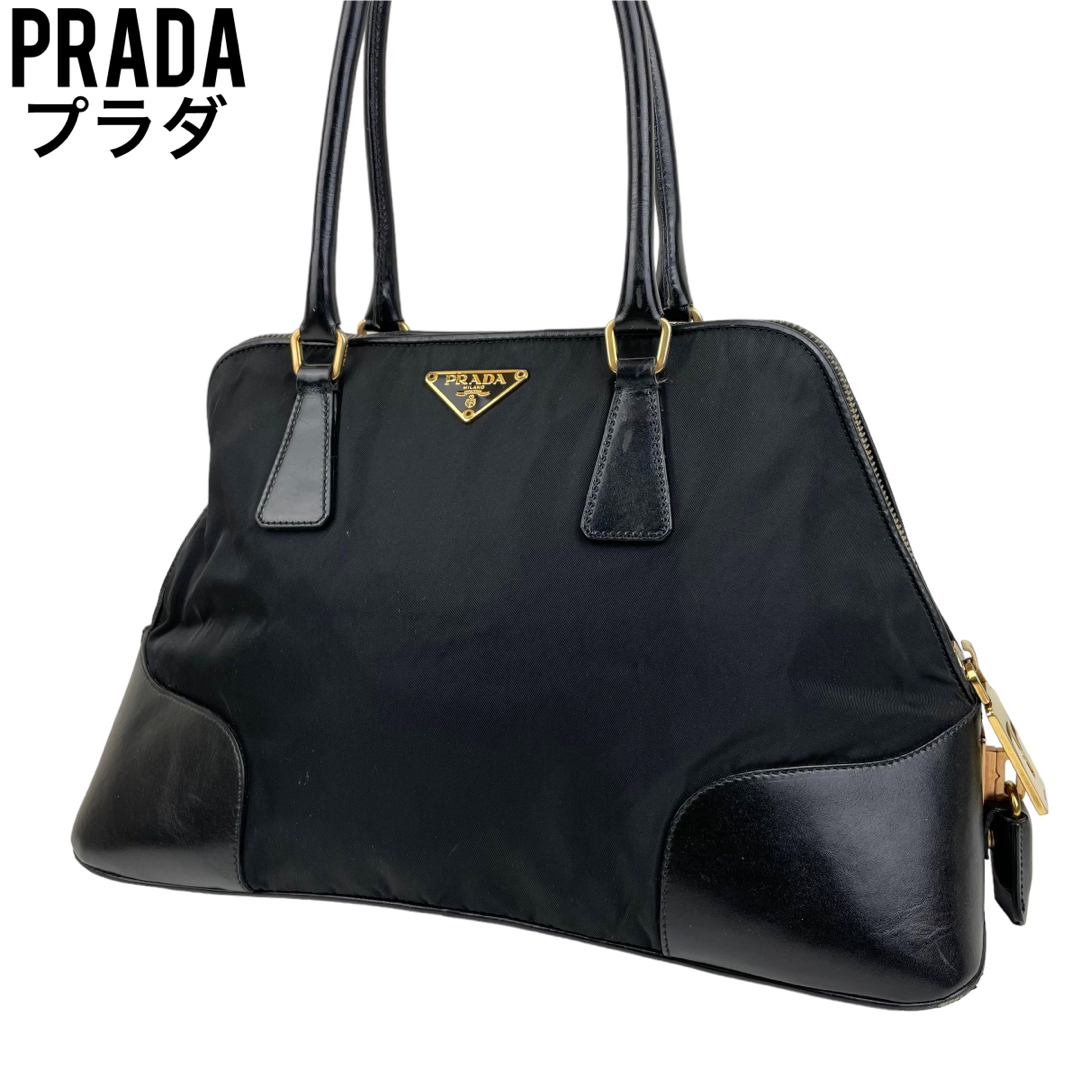 爆安プライス 黒- ✨極美品 PRADA ハンドバッグ ブラック プラダ