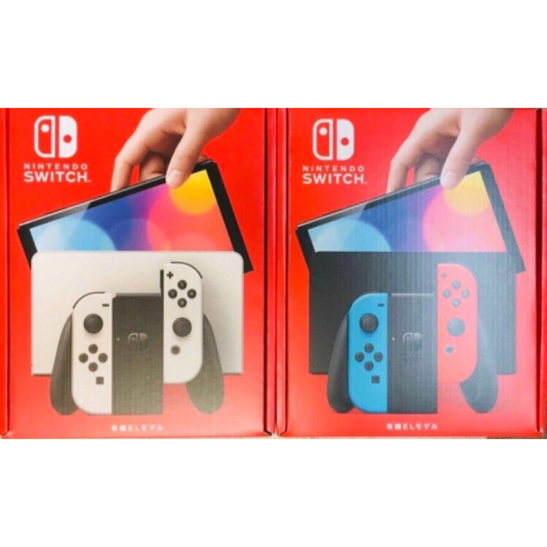 Nintendo Switch - 2台即日発送！新品未開封Switch 有機EL   ホワイト、ネオン　店舗印なし