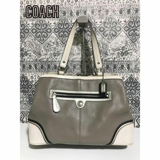 コーチ(COACH)の【良品】COACH コーチ F15145 レザー がま口 トートバッグ グレー(トートバッグ)