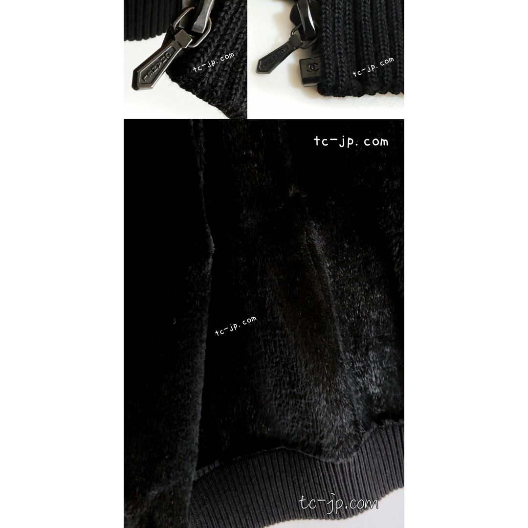CHANEL(シャネル)の150万 シャネル コート ブルゾン ジャケット CHANEL  黒 ブラック 軽くて 極上やわらか レザー ラビットファー ラパン 超美品 貴重 36 レディースのジャケット/アウター(ブルゾン)の商品写真
