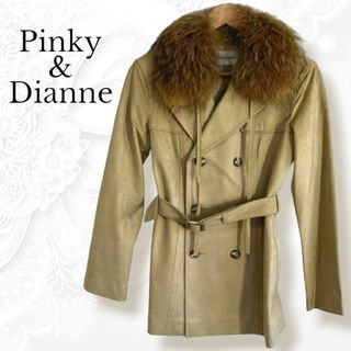 Pinky&Dianne ファー襟 ベルト付き Pコート アウター