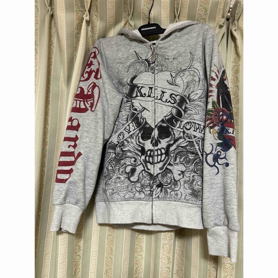 Ed Hardy(エドハーディー)のED HARDY クリスチャンオードジェー　パーカー　ラインストーン メンズのトップス(パーカー)の商品写真