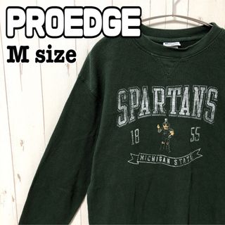 PROEDGE カレッジ スパルタンズ 緑 ニット 長袖 メンズ Mサイズ 古着(ニット/セーター)