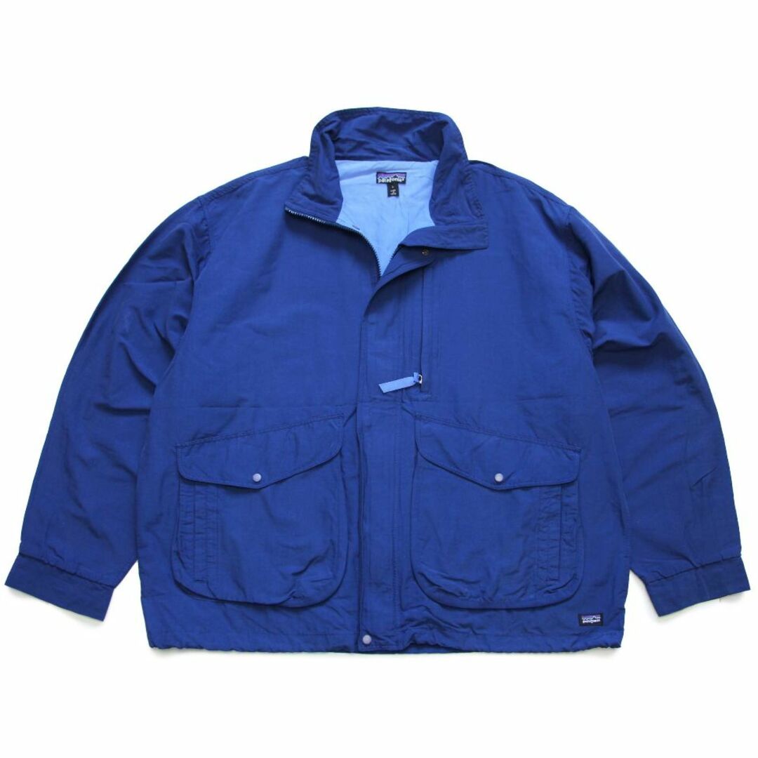 90s patagoniaパタゴニア Baggies Jacket コットン×ナイロン バギーズジャケット 青紺 L★オールド アウトドア コーチ オーバーサイズ青紺系素材