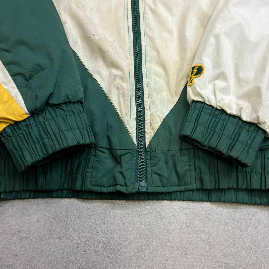 MLB(メジャーリーグベースボール)のレア　PRO PLAYER　アスレチックス　中綿ジャケット　古着　グリーン　L メンズのジャケット/アウター(ブルゾン)の商品写真