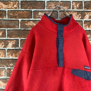 パタゴニア(patagonia)の【即完売】パタゴニア　ワンポイント　XLサイズ　レッド　フリース　スナップT(ブルゾン)