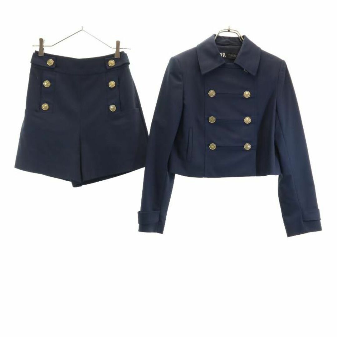ZARA - ザラ ショートパンツ スーツ セットアップ S ネイビー系 ZARA - ザラ ショートパンツ スーツ セットアップ S ネイビー系