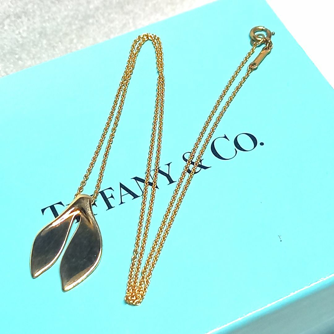 ティファニー Tiffany & Co ネックレス リーフ フィン K18YGネックレス