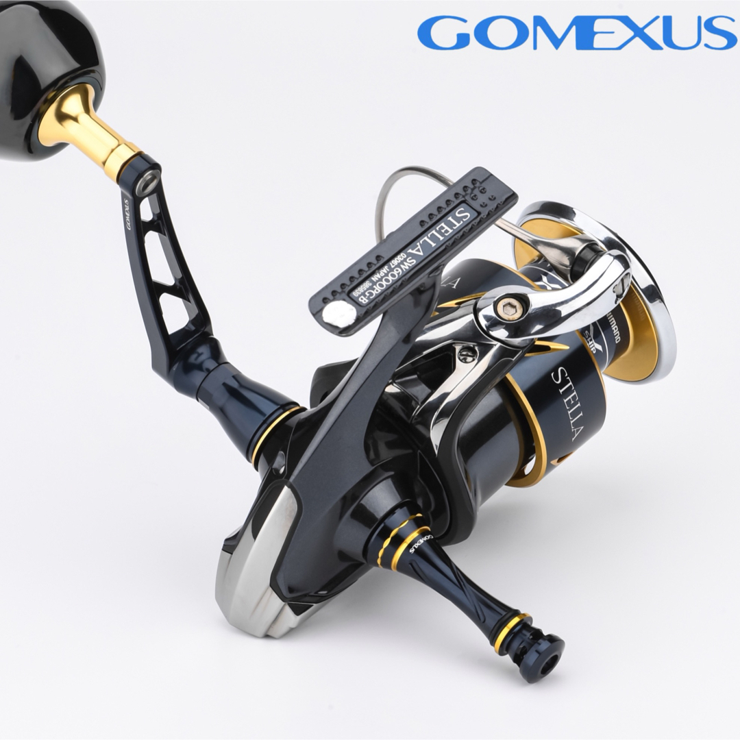 GOMEXUS(ゴメクサス)の【ゴメクサス】SWに/リールスタンド/55mm/シマノ/ダイワ/ネイビーゴールド スポーツ/アウトドアのフィッシング(リール)の商品写真