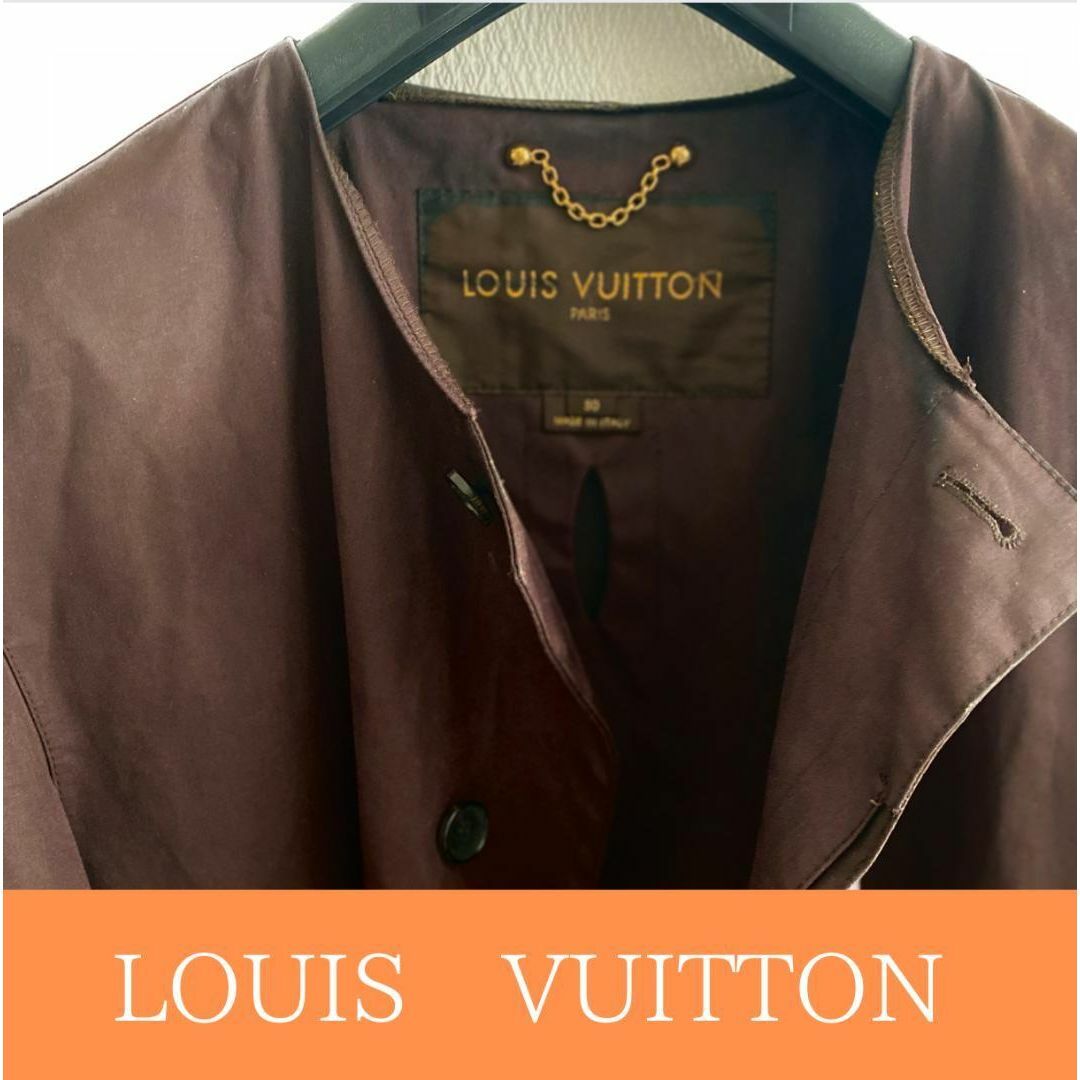 LOUIS VUITTON(ルイヴィトン)のルイヴィトン　ノーカラーコート 　ダミエ　メンズ　サイズ　50   ジャケット メンズのジャケット/アウター(ステンカラーコート)の商品写真