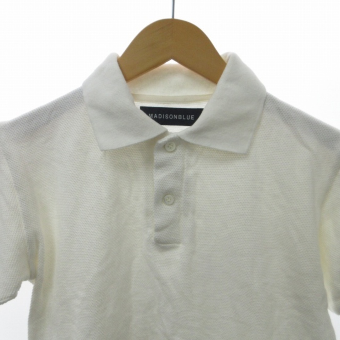 MADISONBLUE(マディソンブルー)のマディソンブルー 鹿の子ポロシャツ カットソー 半袖 白 約XS-S STK メンズのトップス(ポロシャツ)の商品写真