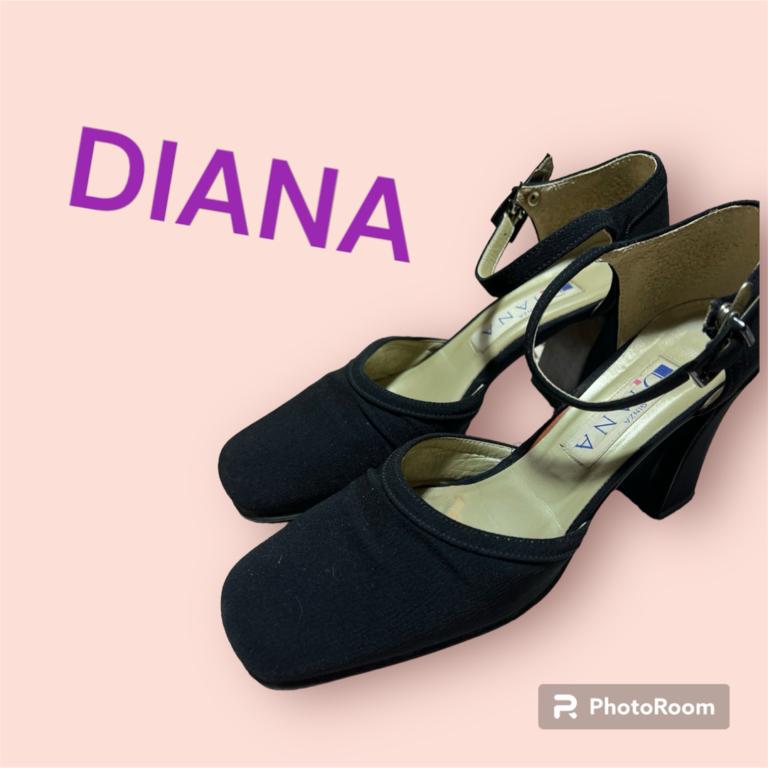 DIANA(ダイアナ)の最終値下げダイアナ黒いヒールサンダル　パンプス レディースの靴/シューズ(ハイヒール/パンプス)の商品写真