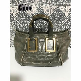 クロエ(Chloe)の【中古品】Chloe クロエ エテル レザー 2WAY ハンドバッグ グレージュ(ハンドバッグ)