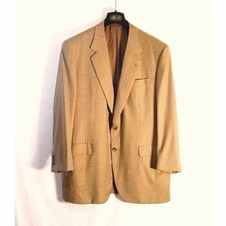 ブリオーニ(Brioni)のsize54☆極美品☆ブリオーニ２釦ジャケット ブラウン系チェック柄(テーラードジャケット)