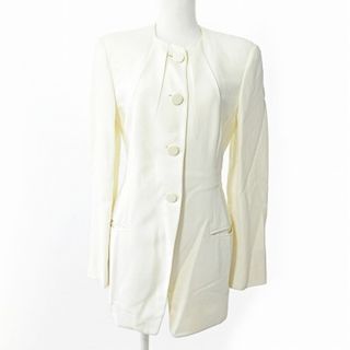 ジョルジオアルマーニ(Giorgio Armani)のジョルジオアルマーニ ノーカラージャケット ブレザー オフ白 38 国内正規品(ノーカラージャケット)