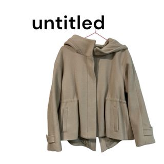 アンタイトル(UNTITLED)のuntitled アンタイトル　ベージュホワイト　フードコート　ペプラム(その他)