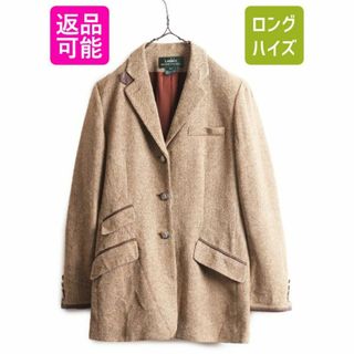 ラルフローレン(Ralph Lauren)のデッドストック 90s LAUREN ラルフローレン ツイード テーラード ジャケット レディース M / 新品 ブレザー オールド ヘリンボーン ウール(テーラードジャケット)