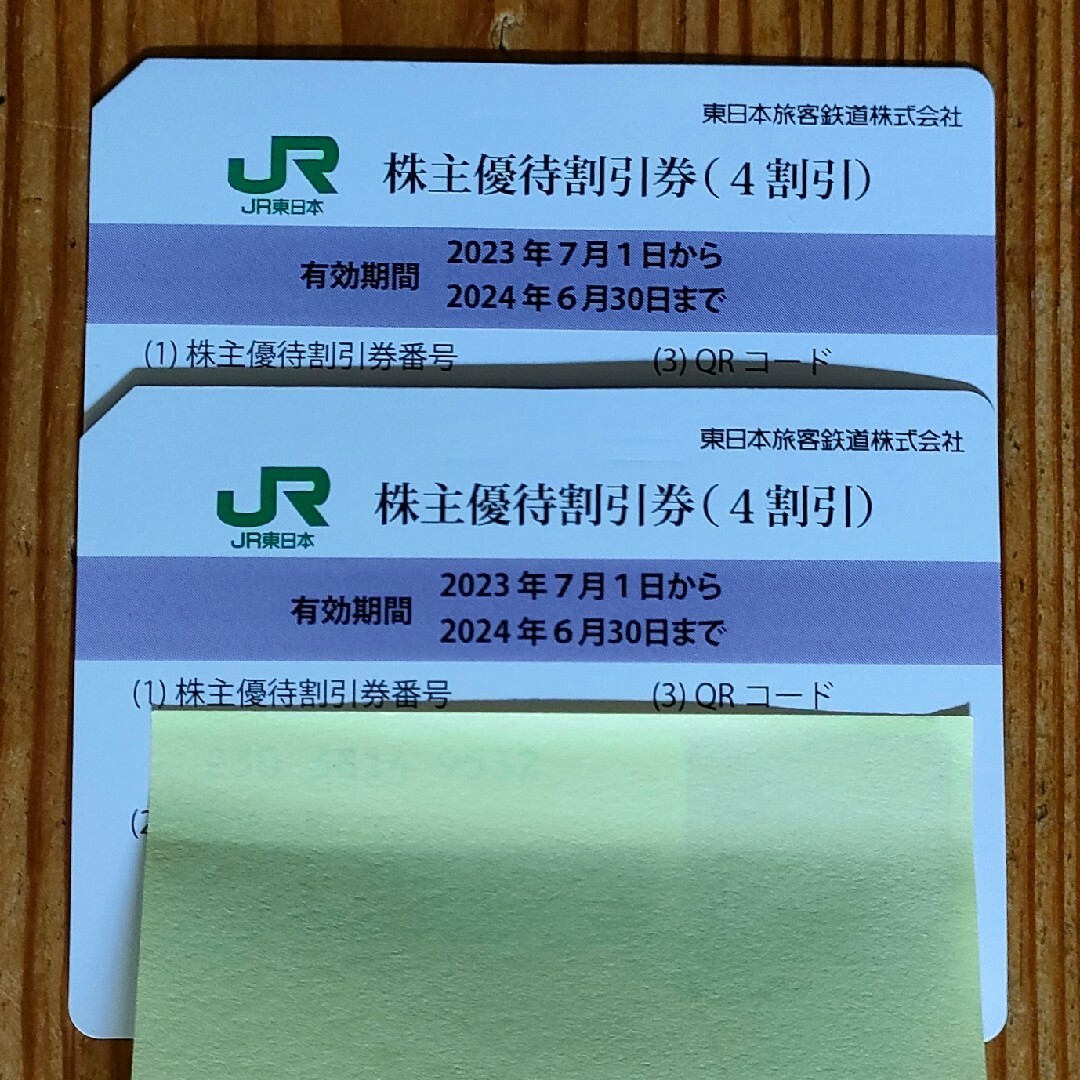 JR(ジェイアール)の東日本旅客鉄道株主優待割引券　2枚 チケットの優待券/割引券(その他)の商品写真