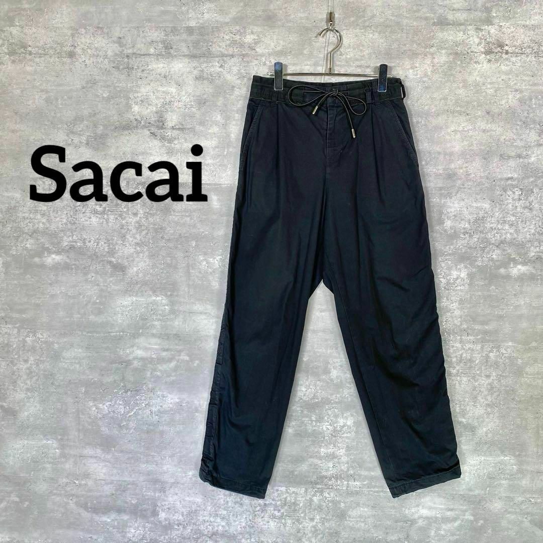 あり外ポケット5透け感sacai サカイ パンツ（その他） -(M位) 紺