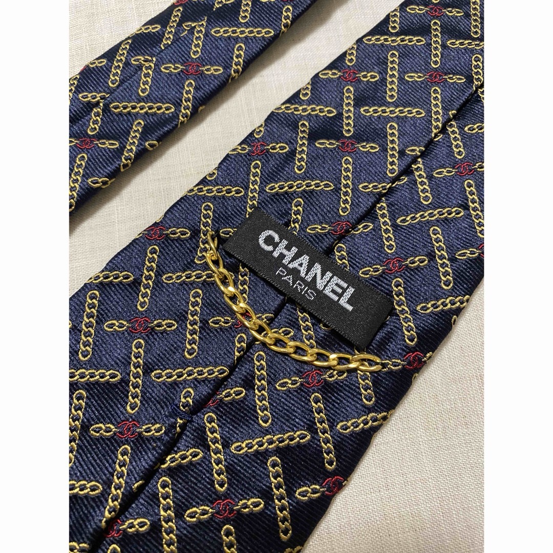 CHANEL(シャネル)のCHANEL シャネル 総柄 ネクタイ ブランドロゴ ネイビー ブランドネクタイ メンズのファッション小物(ネクタイ)の商品写真