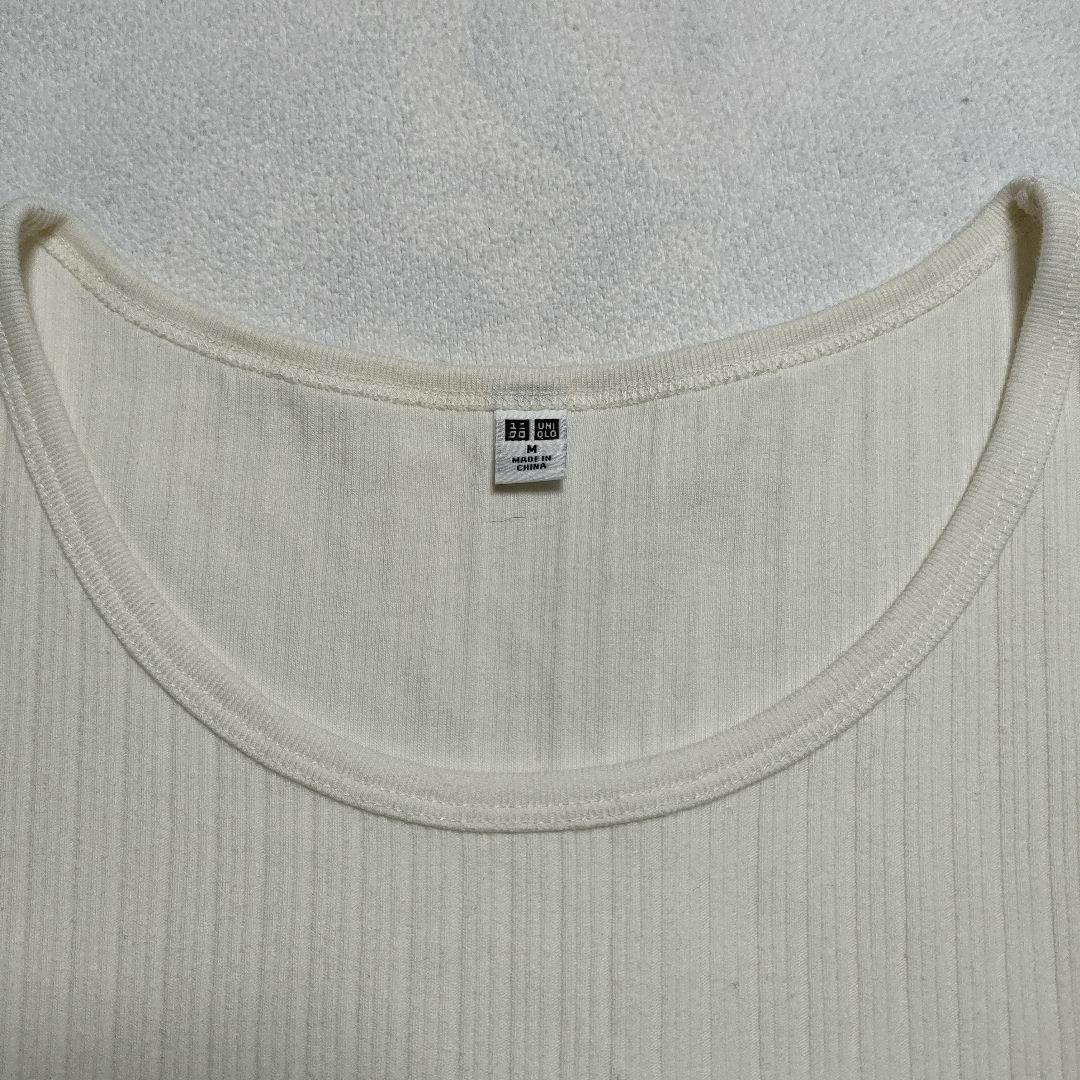 UNIQLO(ユニクロ)のUNIQLO ユニクロ (M)　リブラウンドネックT 長袖 レディースのトップス(Tシャツ(長袖/七分))の商品写真