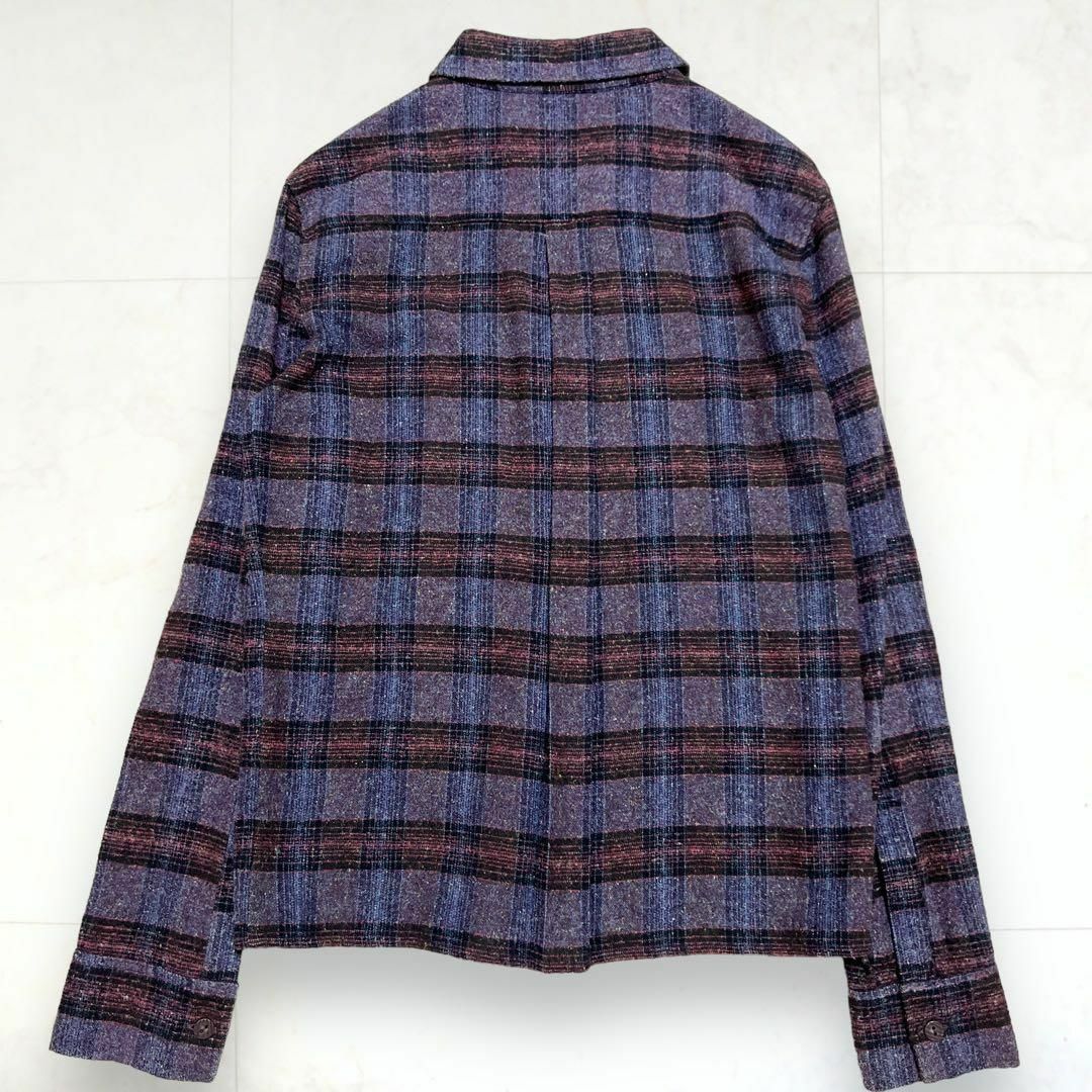 rehacer(レアセル)のレアセル シルク カシミヤ ウール フランネル シャツ 日本製 パープル メンズのトップス(シャツ)の商品写真