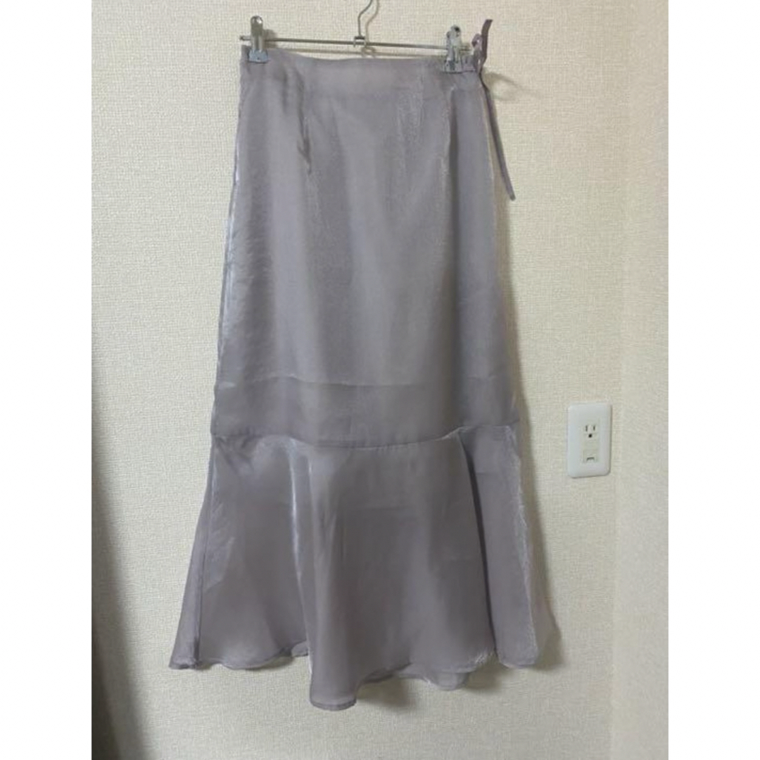 GRL(グレイル)のGRL 裾フレア切替シアースカート グレージュ レディースのスカート(ロングスカート)の商品写真