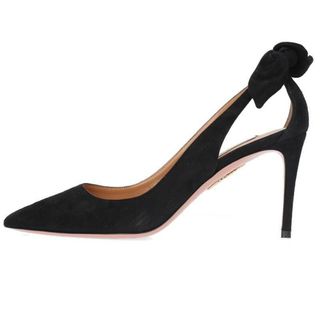 アクアズーラ(Aquazzura)のアクアズーラ リボンデザイン ヌバック ヒールパンプス レディース 36.5(ハイヒール/パンプス)