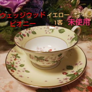 ウェッジウッド(WEDGWOOD)の新品★廃盤激レア‼️ウェッジウッド★ピオニー★カップ＆ソーサー★黄色★1客(食器)