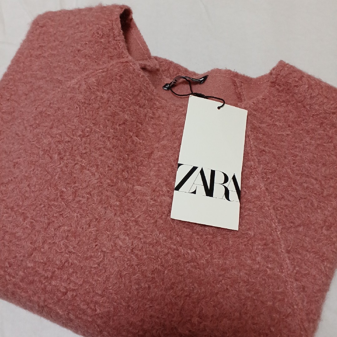 ZARA(ザラ)のZARA  ブークレ スウェット シャツ M レディースのトップス(ニット/セーター)の商品写真