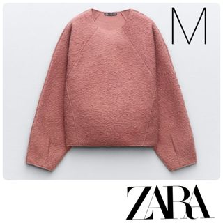 ザラ(ZARA)のZARA  ブークレ スウェット シャツ M(ニット/セーター)