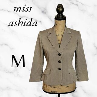 ミスアドラ(MissAdora)の美品✨【miss ashida】コットンテーラードジャケット　伸縮性　ストライプ(テーラードジャケット)