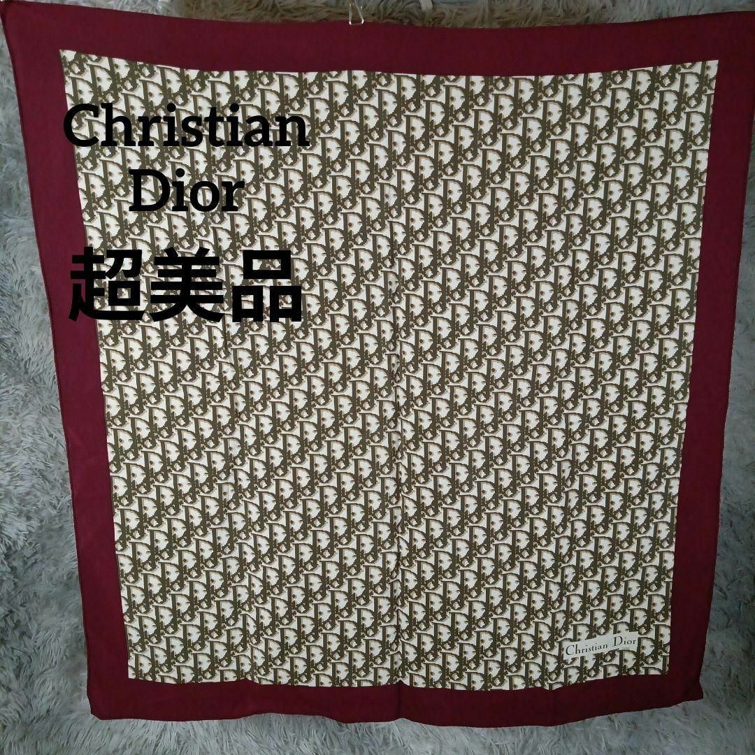 2393超美品　クリスチャンディオール　スカーフ　シフォン　トロッター　シルクファッション小物