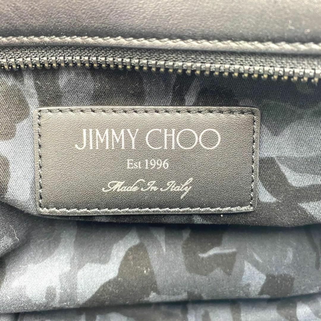 仕様ファスナー付収納ジミーチュウ Jimmy Choo ボディバッグ　スタッズ グレー　灰　ブラック