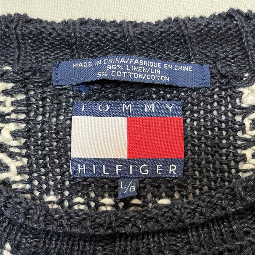 TOMMY HILFIGER(トミーヒルフィガー)の【TOMMY HILFIGER】90s オールドトミー リネン混 ニットセーター メンズのトップス(ニット/セーター)の商品写真