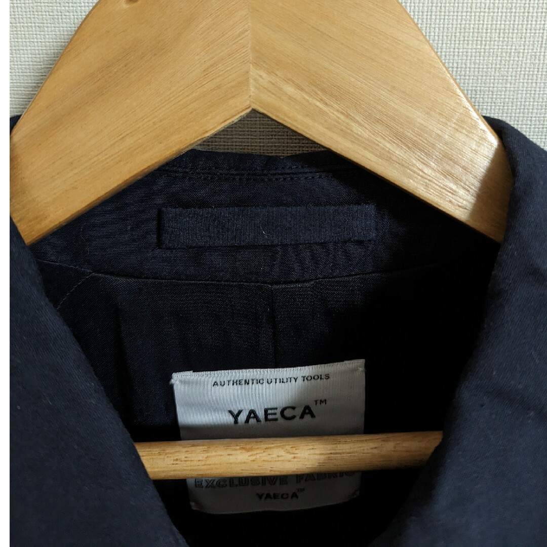 「専用」ヤエカ　36 ステンカラーコート（ネイビー） レディースのジャケット/アウター(ロングコート)の商品写真