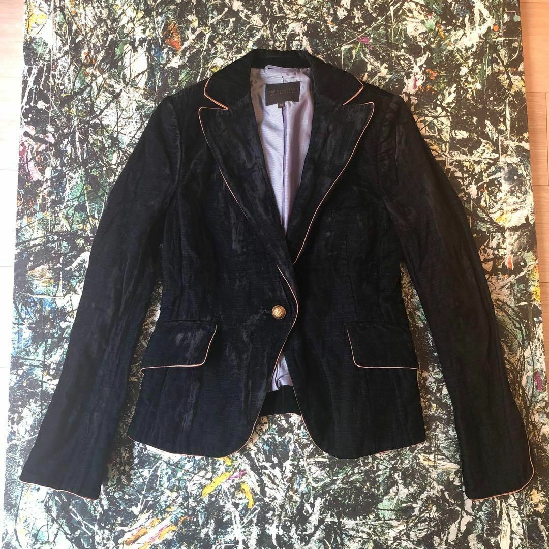 【美品】トゥモローランドコレクション-ベロアシングルジャケット325cm身幅