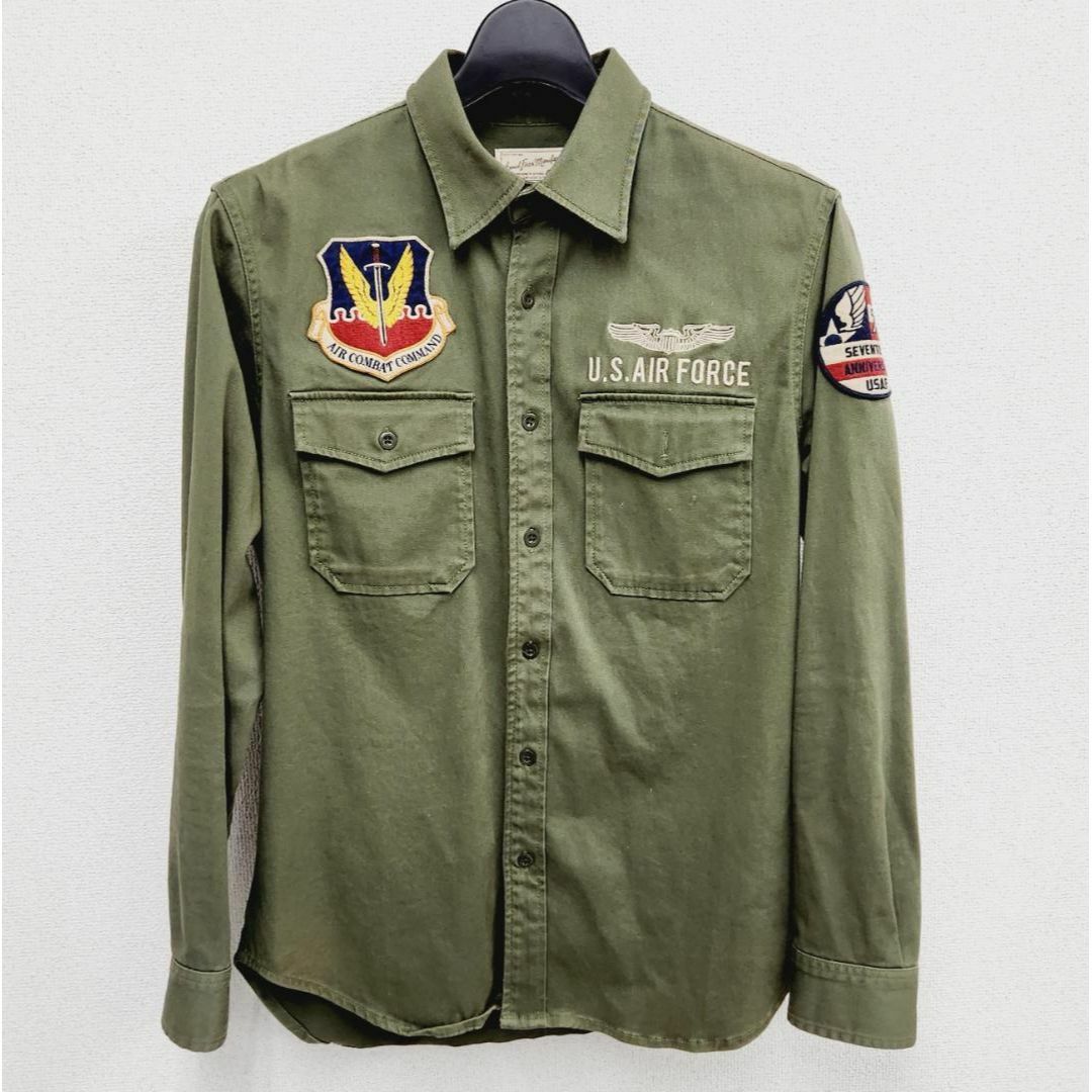 AVIREX(アヴィレックス)の美品★L★AVIREX USAF アメリカ空軍 70周年記念シャツ ロゴ 刺繍 メンズのトップス(Tシャツ/カットソー(七分/長袖))の商品写真