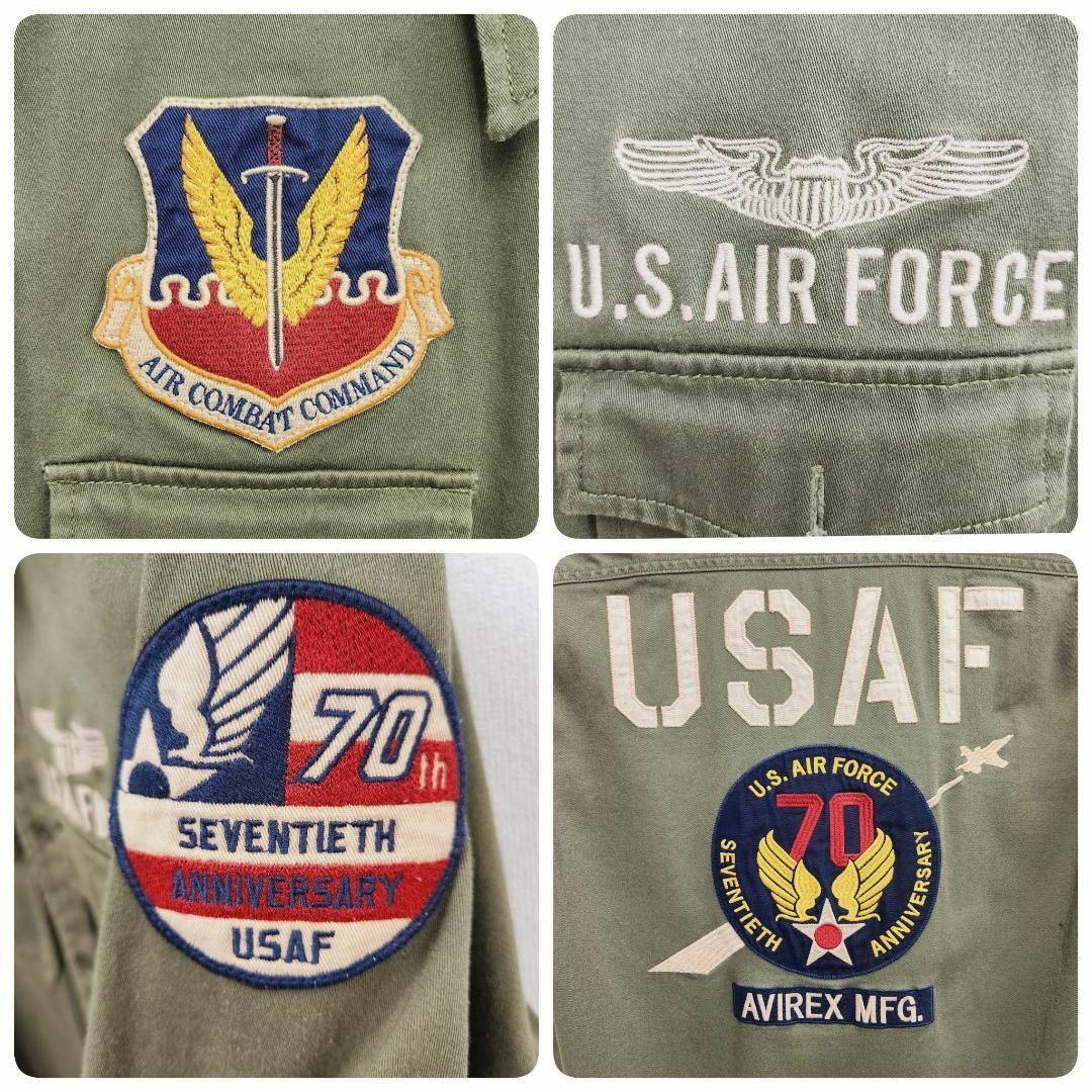 AVIREX(アヴィレックス)の美品★L★AVIREX USAF アメリカ空軍 70周年記念シャツ ロゴ 刺繍 メンズのトップス(Tシャツ/カットソー(七分/長袖))の商品写真