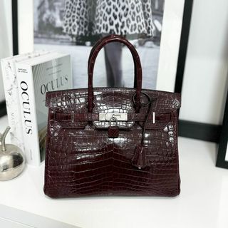 エルメス(Hermes)のHERMES エルメス バーキン30 ニロティカス ブルゴーニュ(ハンドバッグ)